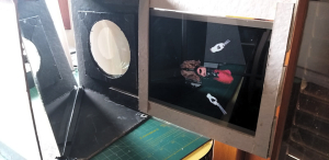 Tablet montado na torre do Protótipo